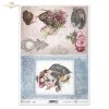 romantyzm w stylu retro, vintage, kobieta, mężczyzna, para, dama, kapelusz, stlizowana ramka, ornament, dekor, tło, list, ręczne pismo, filiżanka, kwiaty, zegar, róża, róże, kwiaty, R531, retro romance, vintage, woman, man, couple, lady, hat, stylised fra